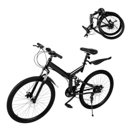 Lilyeriy Bike Lilyeriy Folding Bike, 20" Carbon Steel Mountainbike 7-Speed Shifter Bike Adult City Bicycle Double v-Brake