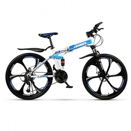 Link Co Bike Link Co Folding Mountain Bike Bicycle 26 Inch 27-Speed Double Shock Absorption One-Wheel Drive, Blue
