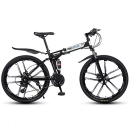 LIU Bike LIU Folding Bike 21 / 24 / 27 Speed Mountain Bike 26 Inches 3 / 6 / 10 / 30 / 40-Spoke Wheels MTB Dual Suspension Bicycle, 10knives, 24speed