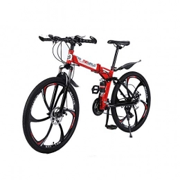 LIU Bike Liu Mountain Bike 21 / 24 / 27 Speed Steel Frame 26 Inches Spoke Wheels Dual Suspension Folding Bike, 21Speed