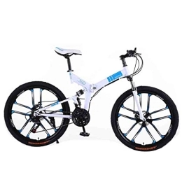 LIUCHUNYANSH Bike LIUCHUNYANSH Off-road Bike Bicycle Mountain Bike Adult MTB Foldable Road Bicycles For Men And Women 24In Wheels Adjustable Speed Double Disc Brake (Color : White-C, Size : 21 Speed)