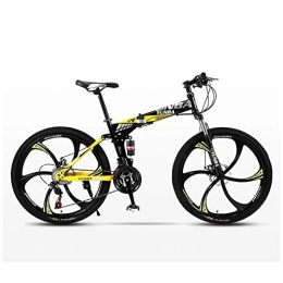 LIUCHUNYANSH Folding Bike LIUCHUNYANSH Off-road Bike Mountain Bicycle Folding Bike Road Men's MTB Bikes 24 Speed Bikes Wheels For Adult Womens (Color : Yellow, Size : 24in)