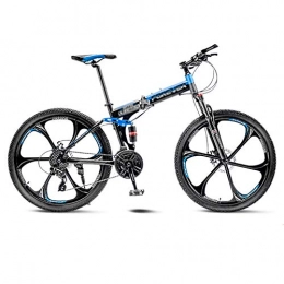LIUCHUNYANSH Folding Bike LIUCHUNYANSH Off-road Bike Mountain Bike Road Bicycle Folding Men's MTB Bikes 21 Speed 24 / 26 Inch Wheels For Adult Womens (Color : Blue, Size : 24in)