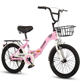 LIUXIUER Bike LIUXIUER 16 Inch Folding Bicycle Women's Light Work Adult Adult Ultra Light Portable Adult Small Student Male Bicycle Folding Carrier Bicycle Bike, Pink