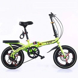 FTFTO Bike Living Equipment 6 Speed Folding Bike Lightweight Aluminum Frame Shimano Folding Bicycle 16 Inch Shock Absorber Small Portable Children's Student Bicycle Adult Men And Women