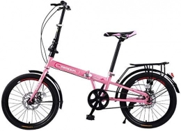 LIXBB Folding Bike LIXBB YANGHAO- Folding Bicycle Adult Portable Bicycle 20 inch Variable Speed Bicycle Male and Female Students Comter Car Adult Road Bike, Pink OUZDZXC-9 (Color : Pinka)
