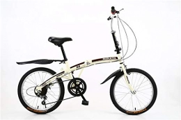 LIXUE Folding Bike LIXUE Folding Bicycle Adult Folding Bicycle 20 Inch Carbon Steel Alloy Wheel Bicycle, Suitable for Men And Women, Travel and Fun, Gold