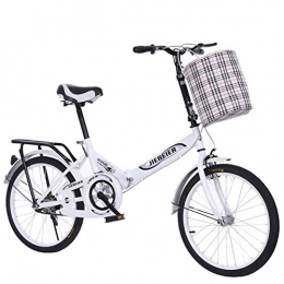 LJ  LJ Bikes, Mountain Bikes, Folding Bicycle, 20 inch Variable Speed Child Folding Bike Ultra Light Speed Portable Bicycle, White