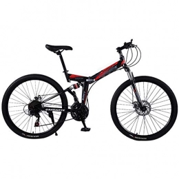 LJHSS Bike LJHSS 24'' Folding Mountain Bike-Model Strengthen Shock Absorption-21 / 24 / 27-stage shift, Unisex-Adult Bike (Color : Black, Size : 21 SPEED)