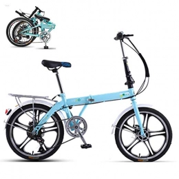 LJYY Folding Bike LJYY 20-Inch Folding Bike for Adults Student, Portable Lightweight Folding Bicycle, Small Fold up City Bike Adjustable seat for Women Men Student, Damping Bicycle Urban Commuter Road Bike