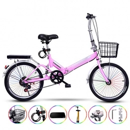 LJYY Bike LJYY 20-Inch Folding Bike for Adults Student, Portable ultra ligh Folding Bicycle, Small Fold up City Bike Free Installation for Women Men Student, Damping Bicycle Urban Commuter Bike