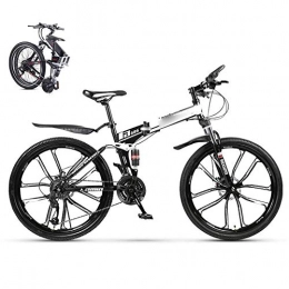 LJYY Folding Bike LJYY Folding Mountain Trail Bike for Adults Student, 21 Speed Dual Suspension Bicycle MTB for Men Women, 26-Inches Wheels Dual Disc Brake Folding Outroad Bicycles, Fold up Road Bike