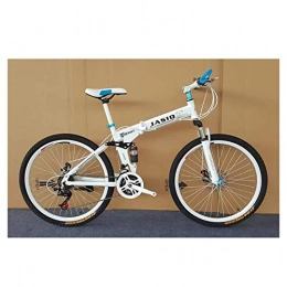 LKAIBIN Folding Bike LKAIBIN Cross country bike Outdoor sports 26'' Folding Mountain Bike, 27 Speed Gears, Lightweight Iron Frame, Foldable Bicycle with AntiSkid And WearResistant Tire for Adults (Color : White)