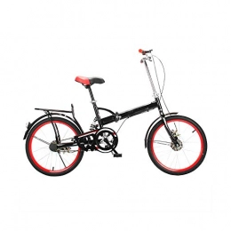 LLCC Folding Bike LLCC Compact Bike 20 Inch Folding Bike, Ultralight Carbon Steel Adult Kids Lightweight Bicycle Mountain Bike (Color : Black