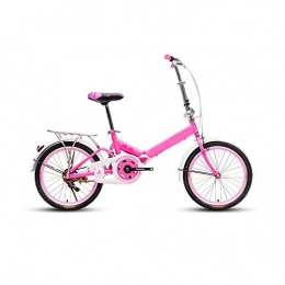 LLCC Compact Bike 20 Inch Outdoor Folding BicycleCompact City Bike Students Lightweight Bike Shopper Bicycle (Color : Pink)