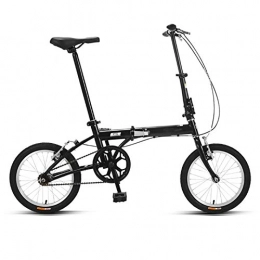 LLF Bike LLF 16inch Foldable Bicycle, Portable Double Disc Brake Lightweight Folding Bike for Adult Student Children Suitable for Height 130-180cm (Color : Black)