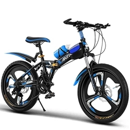 LLF Bike LLF 20 / 22 / 24inch Mountain Bike, Folding Bike Double Disc Brake Suspension Fork Rear Suspension Anti-Slip Bicycles for Adult Student Outdoors Sport(Size:20inch, Color:Blue)
