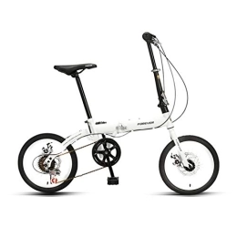LLF Bike LLF Folding Bike City Bike, Man, Woman, Child One Size Fits All 6-speed gears Shimano Derailleur Gears, Folding System, fully assembled (Color : White)