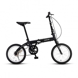 LLF Bike LLF Folding Bikes, 16 Inch Mini Portable Student Comfort Speed Wheel Folding Bike for Men Women Lightweight Folding Casual Bicycle (Color : Black)