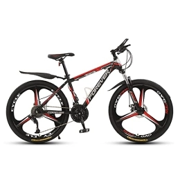 LLF Folding Bike LLF Folding Damping Mountain Bike 24Inch, 3 Knife Wheels 21 / 24 / 27 / 30 Speed Wheels Dual Suspension Lightweight Bicycle for Adult(Size:21 speed, Color:Red)