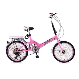 LLF Bike LLF Mountain Bike, 20-inch Wheel Folded Bicycle, Impact Absorption Capacity, Steady Driving, Suitable for City Travel And Travel(Size:6 speed, Color:Pink)