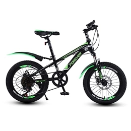 LLF Folding Bike LLF Mountain Bike Folding Bikes with High Carbon Steel Frame, Featuring 21 / 24 Speed Shifter, Double Disc Brake and Dual Suspension Anti-Slip Bicycles(Size:20 inch 21 speed, Color:Green)