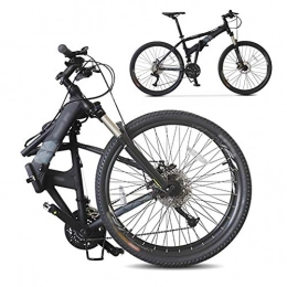 Llpeng Folding Bike Llpeng Off-road Mountain Bike, 26-inch Folding Shock-absorbing Bicycle, Male And Female Adult Lady Bike, Foldable Commuter Bike - 27 Speed Gears - Double Disc Brake (Color : Black)