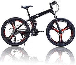 LLYU Folding Bike LLYU Spoke Wheels Foldable Frame Mountain Bike, Adult 26 Inch Mountain Bike, Double Disc Brake Bicycles