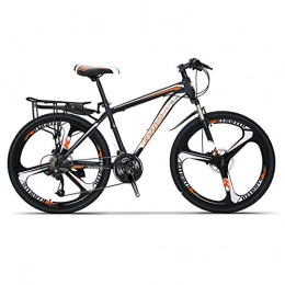 LOISK Bike LOISK Mountain Bikes, Adult Folding Bikes, With Dual Disc Brakes & Fork Suspension For Cycling Outdoor Bike Commuting & Leisure, K Wheel Orange