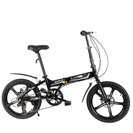 Lovexy Folding Bike Lovexy 20 inch Bicycle Folding Adults Bikes -Front and rear double shock absorption 7 variable speed Double disc brake Handle seat height adjustable, for Student Office Worker