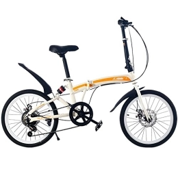 Lovexy Folding Bike Lovexy 20in Folding bicycle for Adult Men and Women Teens, Suspension Mountain Bike Disc Brakes Bicycle, Carbon Steel, Camping bike, ​Adjustable Seat Height Color:black / White