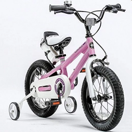 LPsweet Bike LPsweet Children Bicycle, Lightweight Alloy Adjustable High-Carbon Steel Pedal Bicycle with Anti-Skid And Wear-Resistant Tire Safety Protection Activities, Pink, 16inches