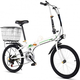 LPsweet Bike LPsweet Folding Bicycle, 20 Inch Aluminum Alloy Frame Easy Folding And Carry Design Convenient And Fast Commuting Light City Bicycle Adult Student, White