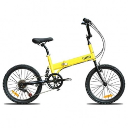 LPsweet Bike LPsweet Folding Bike, Lightweight And Aluminum Folding Bike with Pedals Double Disc Brake Outdoor Cargo Tour Bicycle for Adult Student Children, Yellow