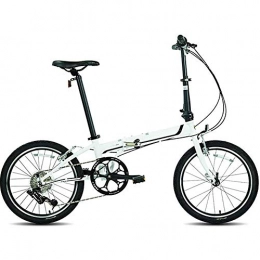 LPsweet Folding Bike LPsweet Folding Mountain Bike, Non-Slip Explosion Proof Aluminum Alloy Frame Light Folding City Bicycle Shock Absorption One Round Adult Bicycle, White