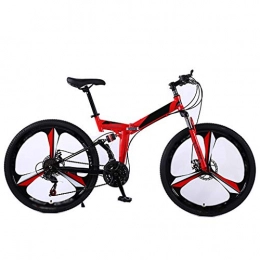 LPWCA Folding Bike LPWCA Folding Mountain Bike, Adult Bicycle, Road Bike with High Carbon Steel Frame and Disc Brakes and Shock Absorbers, 24 Inch Wheels, 24 Speed, Suitable for Adults and Students