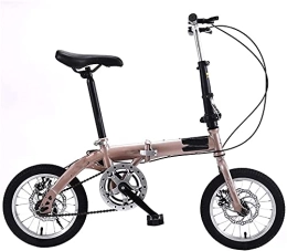 lqgpsx Folding Bike lqgpsx Adult Work Bike Road Folding Bicycle, for Men 14 Inch Wheel Carbon Racing Front and Rear Mechanical Ride, for Urban Environment and Commuting To and From Get Off Work (Color:Pink)