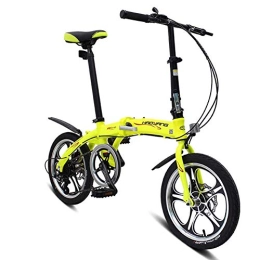 lqgpsx Bike lqgpsx City Bike Unisex Adults Folding Mini Bicycles Lightweight For Men Women Ladies Teens Classic Commuter With Adjustable Handlebar & Seat, aluminum Alloy Frame, 6 speed - 16 Inch Wheels