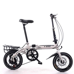 lqgpsx Bike lqgpsx Folding Bike Unisex Alloy City Bicycle 16" With Adjustable Handlebar & Seat Single-speed, comfort Saddle Lightweight For Adults Men Women Teens Ladies Shopper