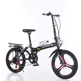 lqgpsx Folding Bike lqgpsx Unisex Folding Bike Adults Mini Lightweight Alloy City Bicycle For Men Women Ladies Shopper With Adjustable Handlebar & Comfort Saddle, aluminum, 6 speed Disc brake