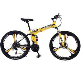 LQZ Bike LQZ Mountain Bike, 26-inch Foldable Mountain Bike, Foldable Mountain Bike, Men and Women Folding Bike for Outdoor Riding, Yellow
