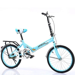 LSBYZYT Bike LSBYZYT Folding Bicycle, 20-Inch Ultra-Light Bicycle, Portable Adult Bicycle-Blue_Excluding bicycle basket