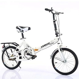 LSBYZYT Folding Bike LSBYZYT Folding Bicycle, 20-Inch Ultra-Light Bicycle, Portable Adult Bicycle-White_Excluding bicycle basket