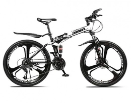 LSCC 26 Inch Men's Mountain Bikes, High-carbon Steel Hardtail Mountain Bike, Mountain Bicycle with Front Suspension Foldable Adjustable Seat,24 Speed,B