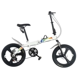 LSQXSS Bike LSQXSS Folding bicycle with shock absorbing front fork, 6 speeds hybrid bikes, city bicycle for traveling riding out, dual brakes, comfort pedal urban commuter bikes, adjustable height