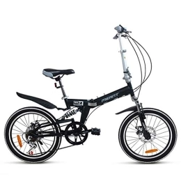 DYB Bike Lush Folding Bicycle, Portable Folding Bike Double Disc Brake Double Shock Mountain Bike Featuring Front And Rear Fenders Kickstand with 7 Speed Drivetrain