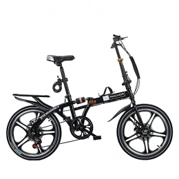 Lwieui Bike Lwieui 20-inch Tires, 140 Cm Body Folding Bicycles, 6-speed Flossing, Men And Women Can Be Used, Double Kill Disc, Easy To Carry, Travel Required(Color:black)