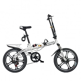 Lwieui Bike Lwieui Adult Folding Mountain Bike, Comfortable Folding Bike 140 Cm, 6 Speeds, Easy To Travel(Color:Red)