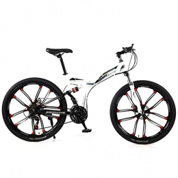 LWZ Bike LWZ 26 Inch Dual Disc Brakes Mountain Bike Folding Mountain Bicycle for Youths and Adults 21 Speed Full Suspension MTB Bikes