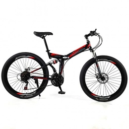 LWZ Folding Bike LWZ Folding Mountain Bike Adult and Youth Mountain Bicycle with 21 Speed Double Disc Brakes Full Suspension MTB Bike Suitable